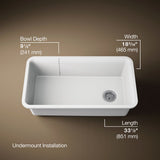 Cairn® 33-1/2" undermount single-bowl kitchen sink