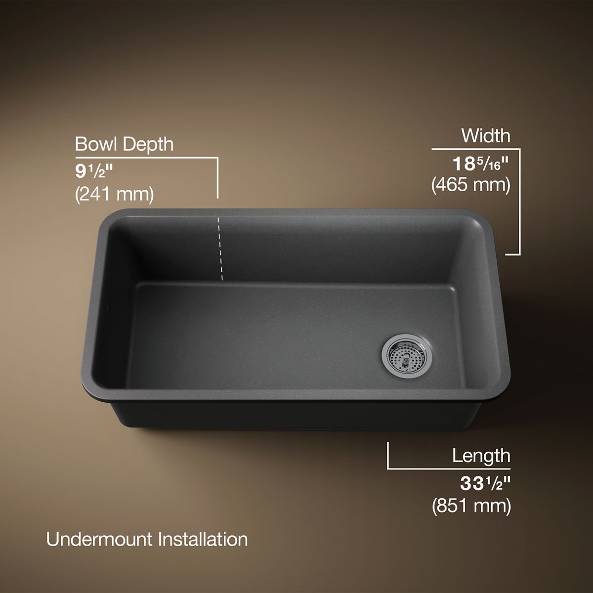 Cairn® 33-1/2" undermount single-bowl kitchen sink