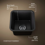 Cairn® 15-1/2" undermount bar sink