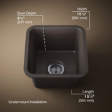 Cairn® 15-1/2" undermount bar sink