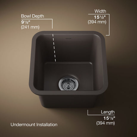 Cairn® 15-1/2" undermount bar sink