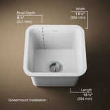 Cairn® 15-1/2" undermount bar sink