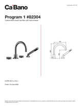 4 piece deck mount tub filler with hand shower