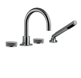 4 piece deck mount tub filler with hand shower