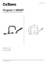 4 piece deck mount tub filler with hand shower