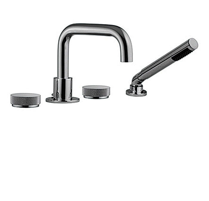 4 piece deck mount tub filler with hand shower