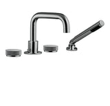 4 piece deck mount tub filler with hand shower