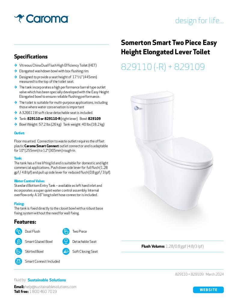 Caroma Somerton Smart 829110 / 829109