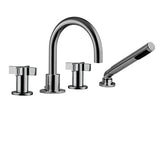 4 piece deck mount tub filler with hand shower