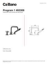 3 piece deck mount tub filler faucet with hand shower