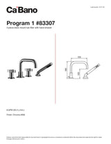 4 piece deck mount tub filler with hand shower