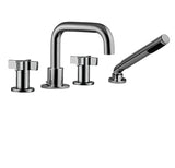 4 piece deck mount tub filler with hand shower