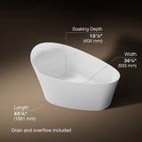 Veil® 65-3/8" x 36-15/16” freestanding bath