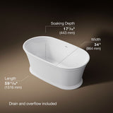 Memoirs® 60" x 34" freestanding bath
