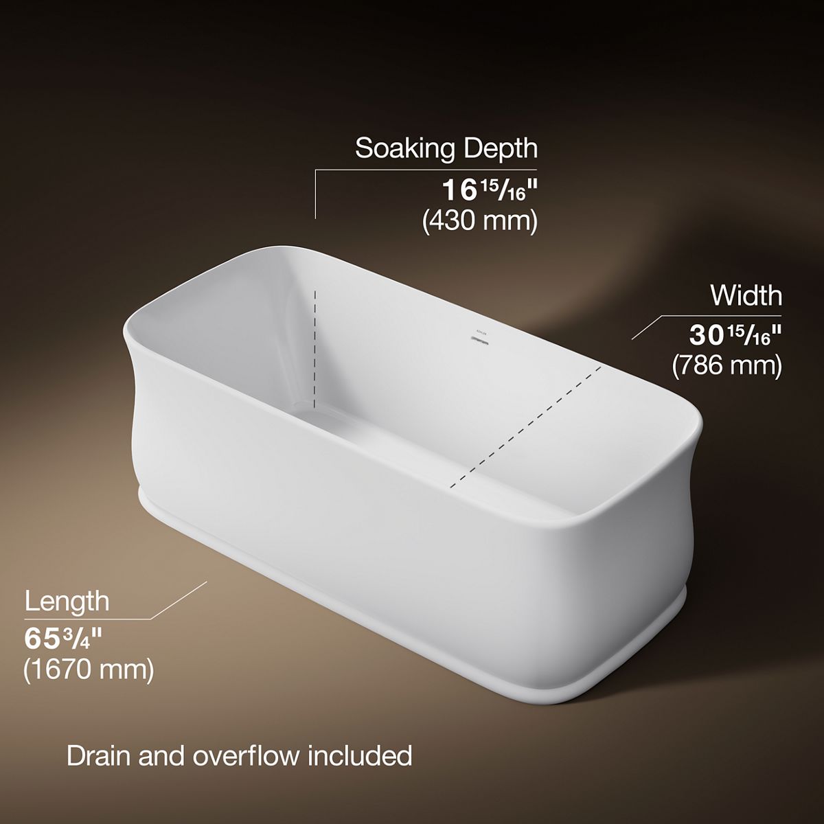 Imperator® 65-3/4" x 31" freestanding bath