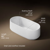Ceric® 65" x 31" freestanding bath