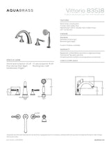 4-piece deckmount tub filler with handshower