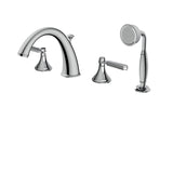 4-piece deckmount tub filler with handshower