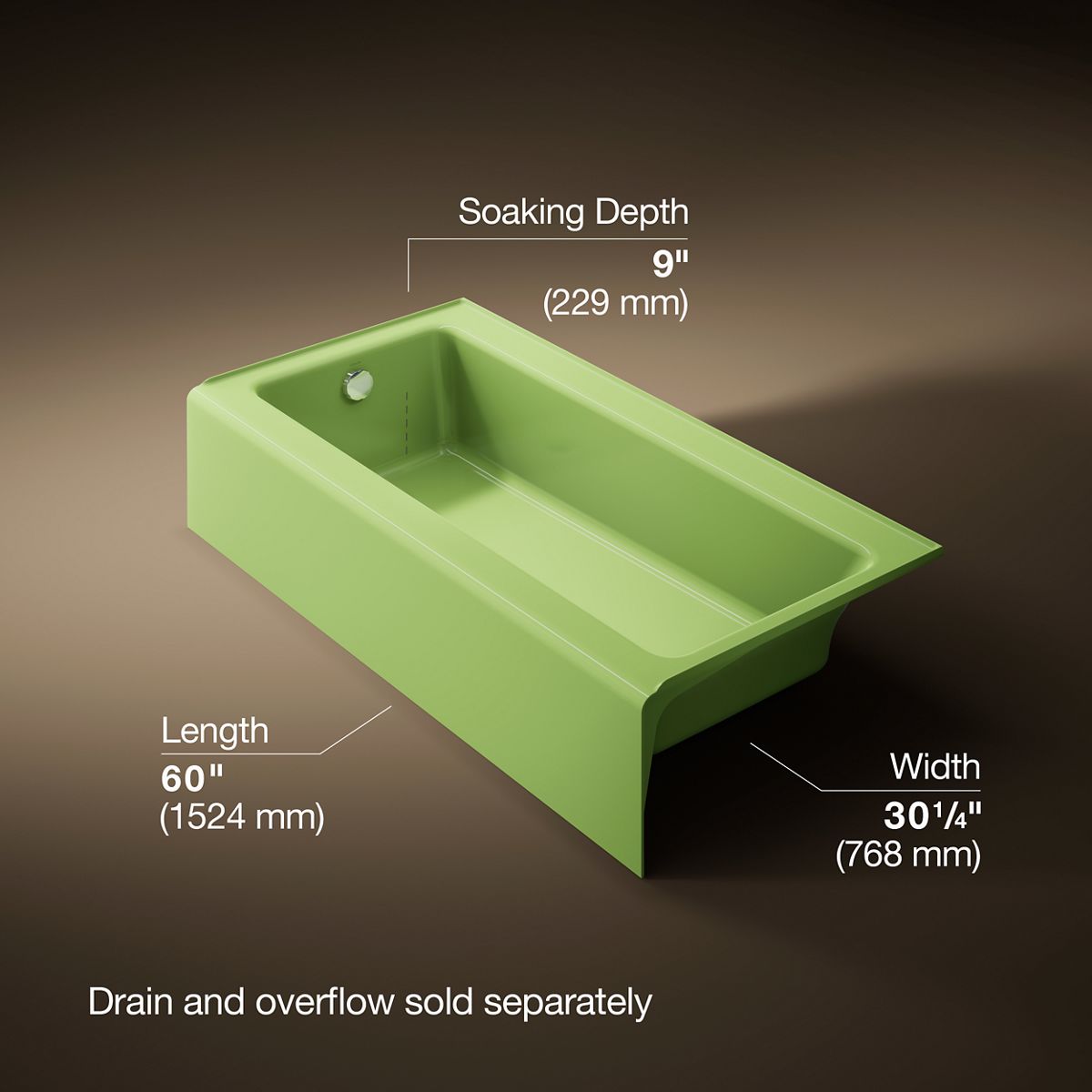 Bellwether® 60" x 30-1/4" alcove bath, left drain