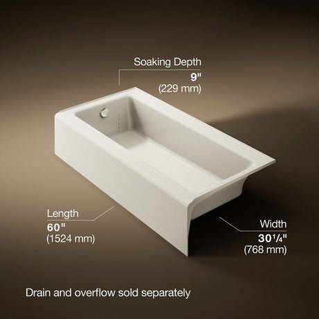 Bellwether® 60" x 30-1/4" alcove bath, left drain