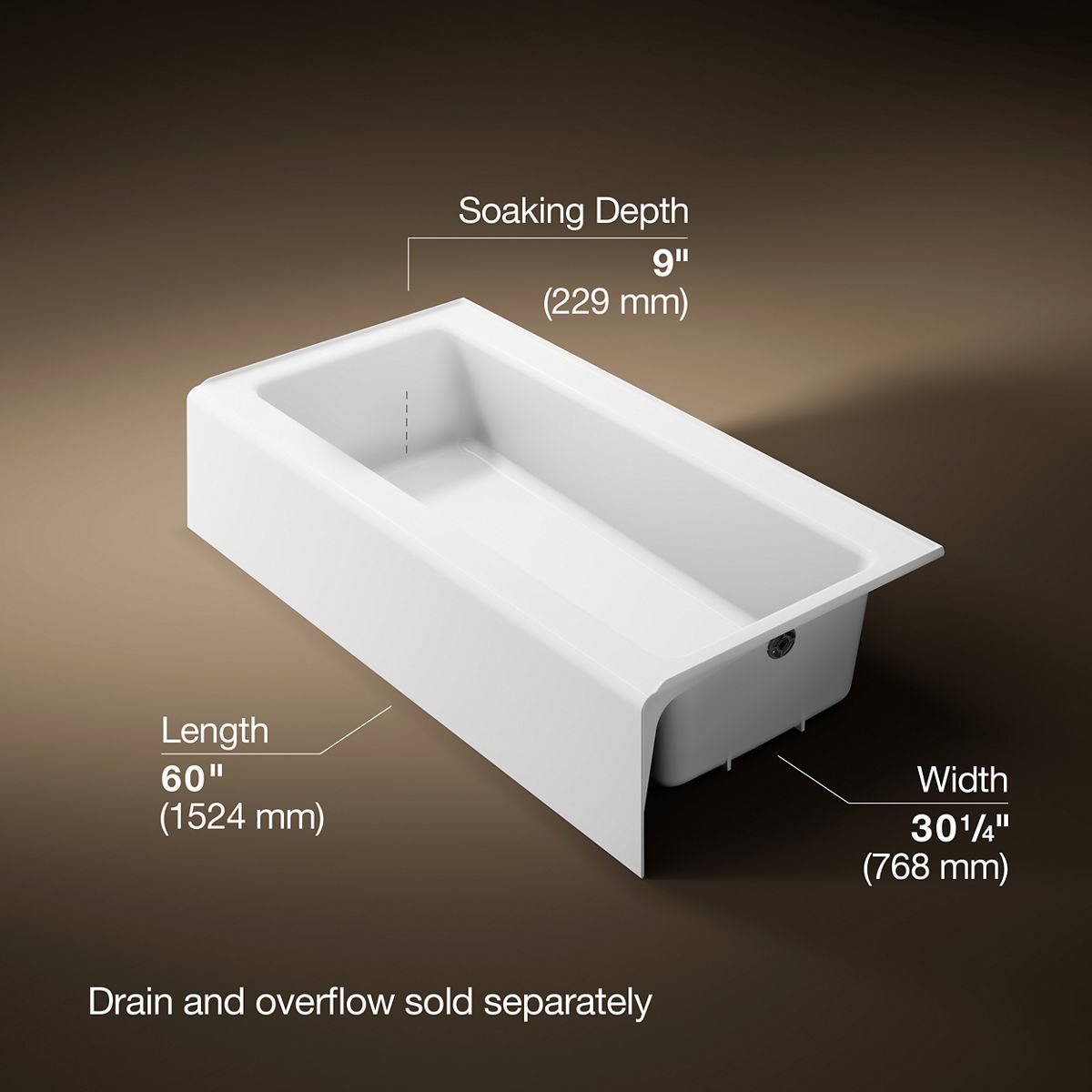 Bellwether® 60" x 30-1/4" alcove bath, right drain