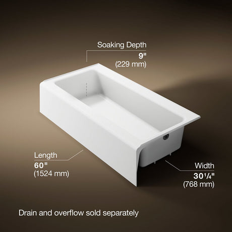 Bellwether® 60" x 30-1/4" alcove bath, right drain