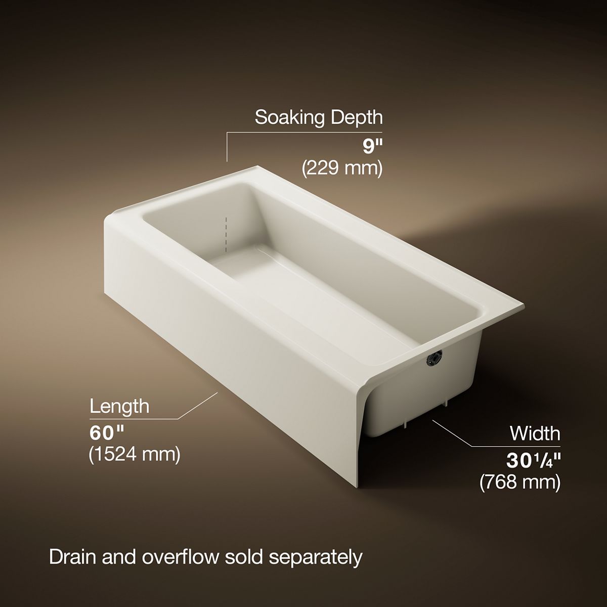 Bellwether® 60" x 30-1/4" alcove bath, right drain