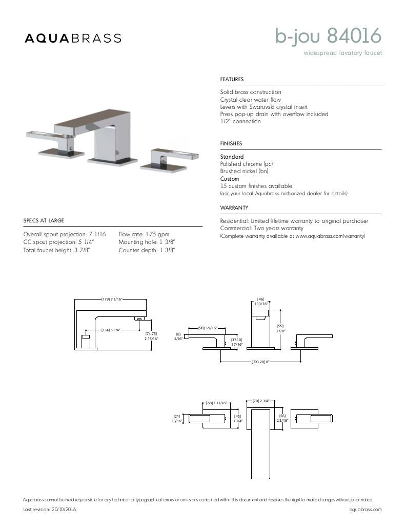Widespread lavatory faucet WITH CRYSTAL