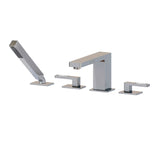 4-piece deckmount tub filler with handshower WITH CRYSTAL
