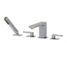 4-piece deckmount tub filler with handshower WITH CRYSTAL