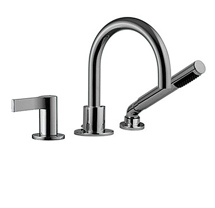 3 piece deck mount tub filler faucet with hand shower