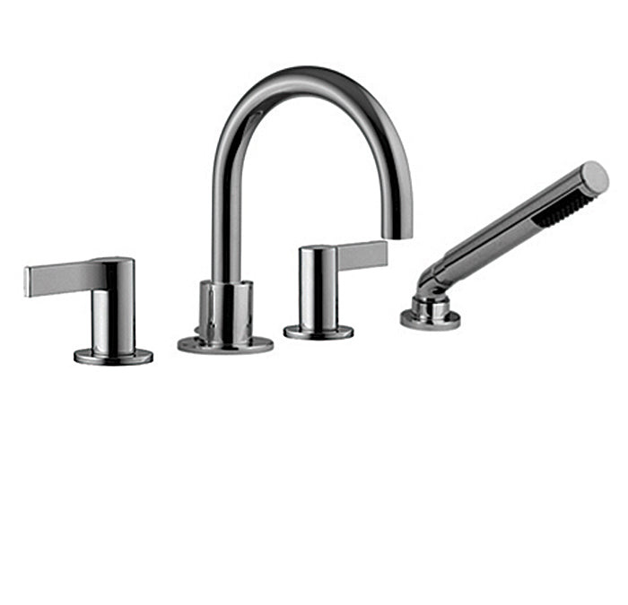 4 piece deck mount tub filler with hand shower