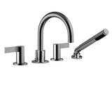 4 piece deck mount tub filler with hand shower