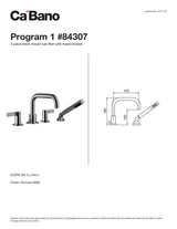 4 piece deck mount tub filler with hand shower