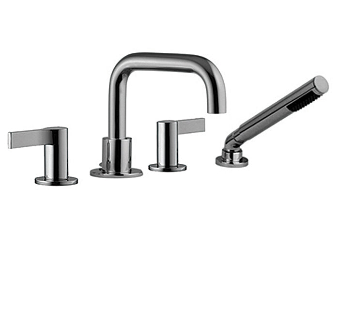 4 piece deck mount tub filler with hand shower