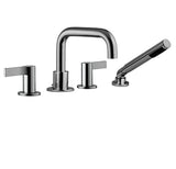 4 piece deck mount tub filler with hand shower