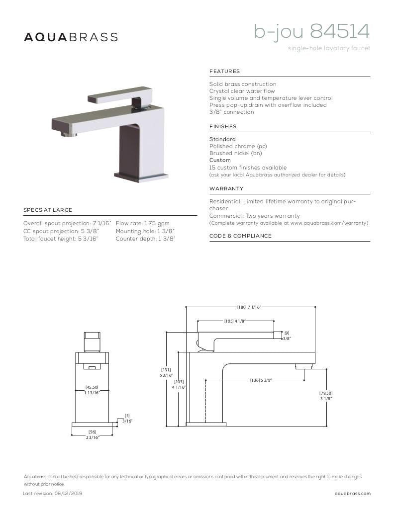 Single-hole lavatory faucet