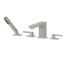 4-piece deckmount tub filler with handshower