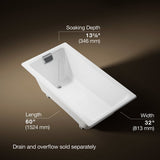 Tea-for-Two® 60" x 32" drop-in bath