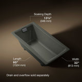 Tea-for-Two® 60" x 32" drop-in bath