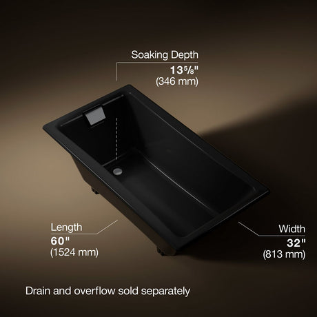 Tea-for-Two® 60" x 32" drop-in bath