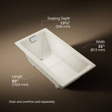 Tea-for-Two® 60" x 32" drop-in Heated BubbleMassage™ air bath