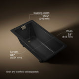 Tea-for-Two® 60" x 32" drop-in Heated BubbleMassage™ air bath