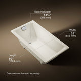 Tea-for-Two® 60" x 32" drop-in Heated BubbleMassage™ air bath