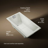 Tea-for-Two® 60" x 32" drop-in Heated BubbleMassage™ air bath