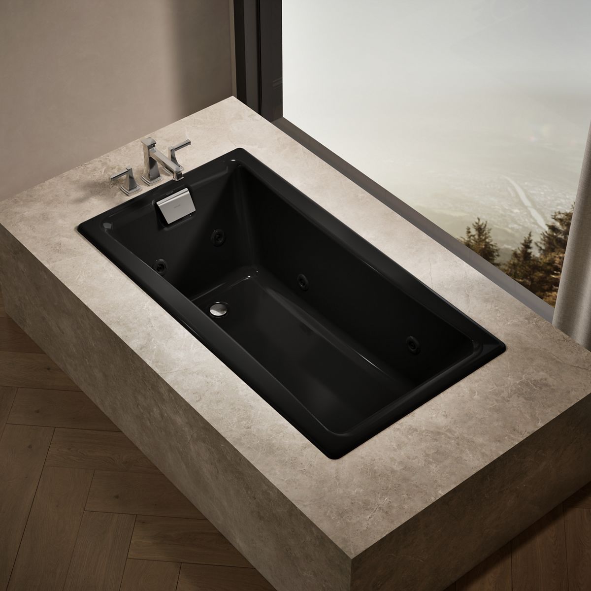 Tea-for-Two® 60" x 32" drop-in/undermount whirlpool bath