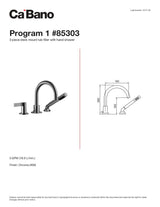 3 piece deck mount tub filler faucet with hand shower