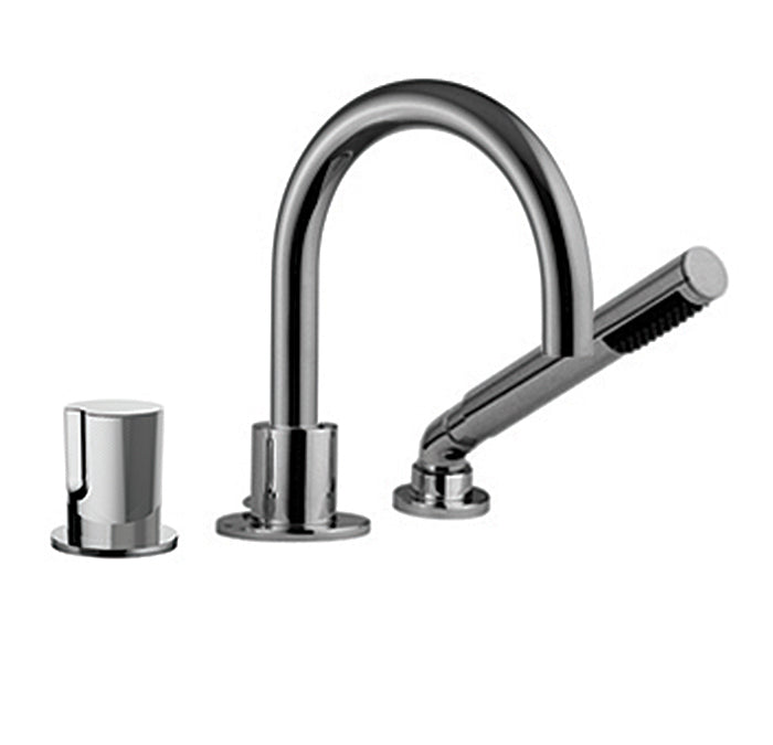 3 piece deck mount tub filler faucet with hand shower
