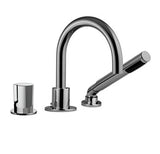 3 piece deck mount tub filler faucet with hand shower