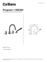 4 piece deck mount tub filler with hand shower